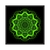 Quadro Decorativo Mandala Verde Fundo Preto MAN052