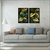 Quadro Decorativo Mosaico Kit Com 2 Peças Folhagem Verde E Dourado Moderno MOS200201