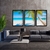 Quadro Decorativo Mosaico Paisagem De Praia Com Coqueiro Mar Kit Com 3 Peças MOS147148149