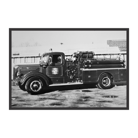 Quadro Decorativo Veículo Bombeiros Preto E Branco VEIC184