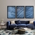 Quadros Decorativos Conjunto Com 3 Unidades Abstrato Azul Texturizado ABS100101103 - loja online