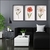 Quadros Decorativos Kit Com 3 Peças Composição De Flores Em Desenho E Colorido FLO169170171