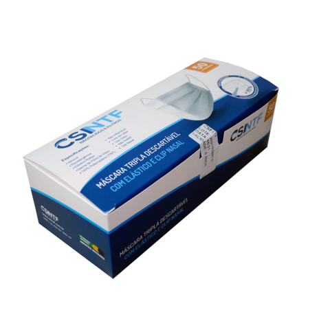 Máscara Cirúrgica Tripla Profissional CSI - 1 Caixa c/ 50 Unidades