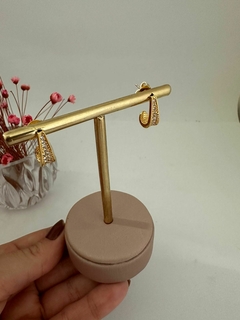 ARGOLA SAMIA CRAVEJADO - SEMIJOIA - loja online