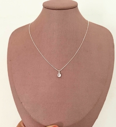 COLAR PONTO DE LUZ OVAL - BANHADO NA PRATA 925