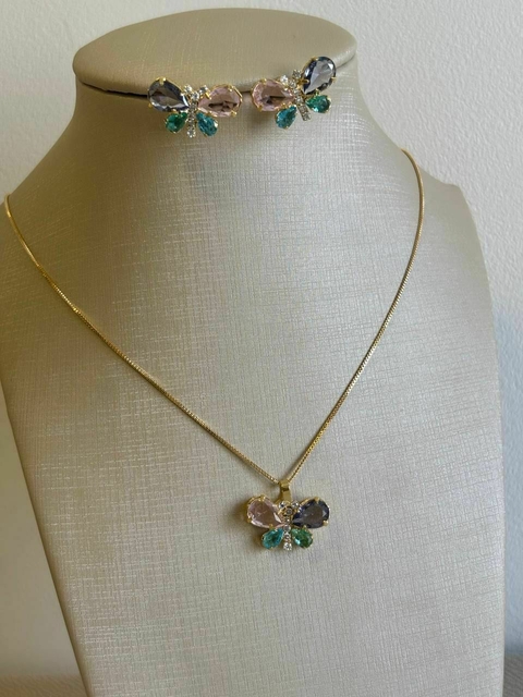 CONJUNTO BORBOLETA - SEMIJOIA