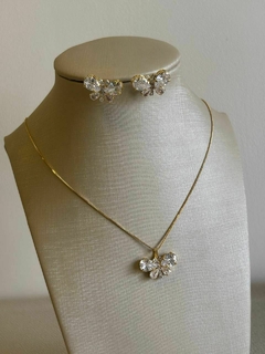 CONJUNTO BORBOLETA CRISTAL - SEMIJOIA