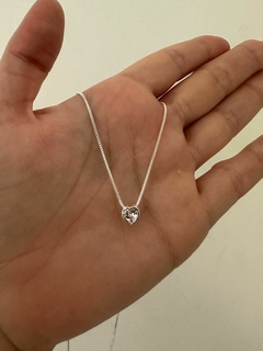 COLAR CORAÇÃO ZIRCÔNIA - BANHADO NA PRATA 925 - comprar online