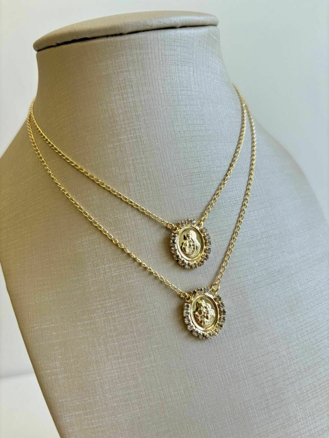 COLAR ESCAPULARIO SAGRADO CORAÇÃO - SEMIJOIA