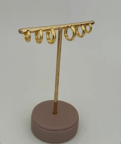 TRIO DE ARGOLAS CAROL - BANHADA NO OURO 18K - comprar online