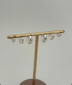 TRIO DE ARGOLAS CORAL - BANHADA NA PRATA 925 - comprar online