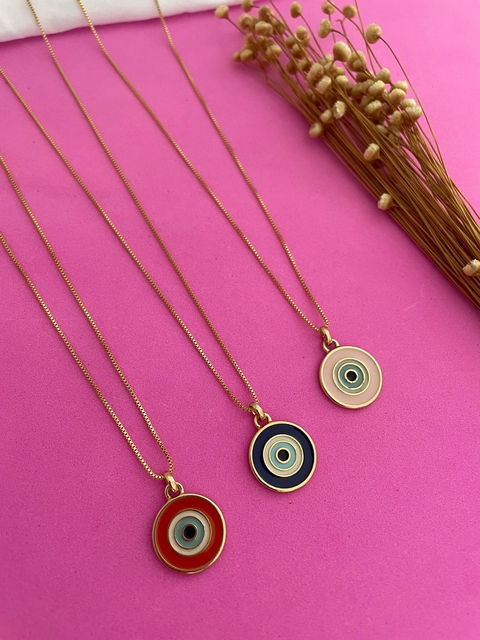 COLAR OLHO GREGO - FOLHEADO OURO