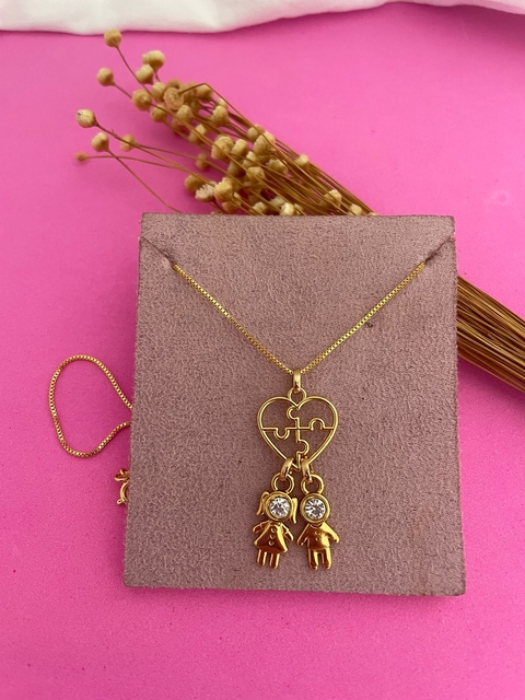 COLAR AUTISMO FILHOS - FOLHEADO OURO