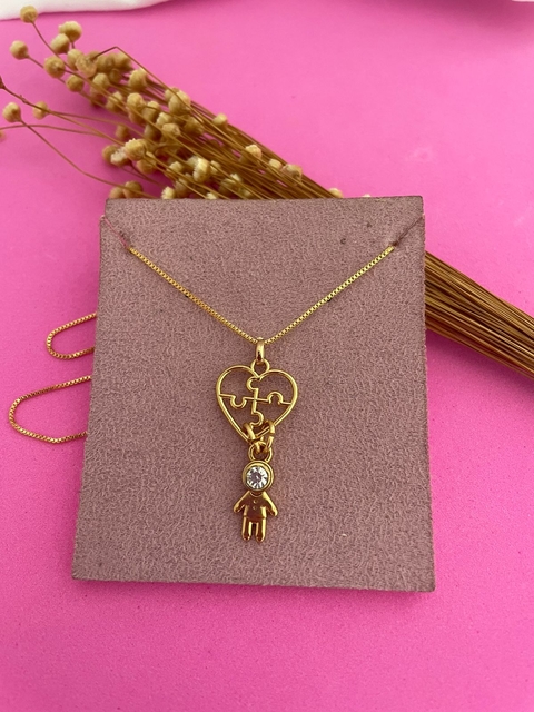 COLAR AUTISMO FILHO - FOLHEADO