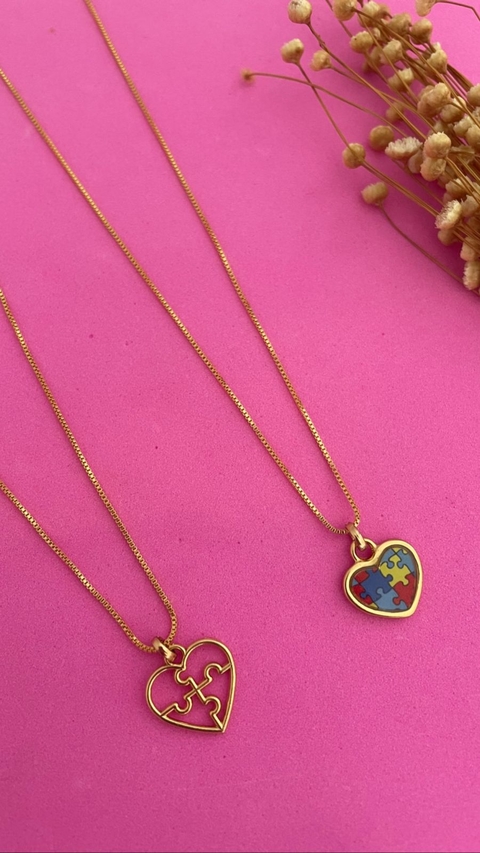 COLAR AUTISMO - FOLHEADO OURO