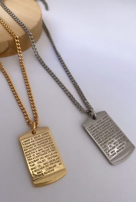 COLAR DEZ MANDAMENTOS - VERNIZ ITALIANO