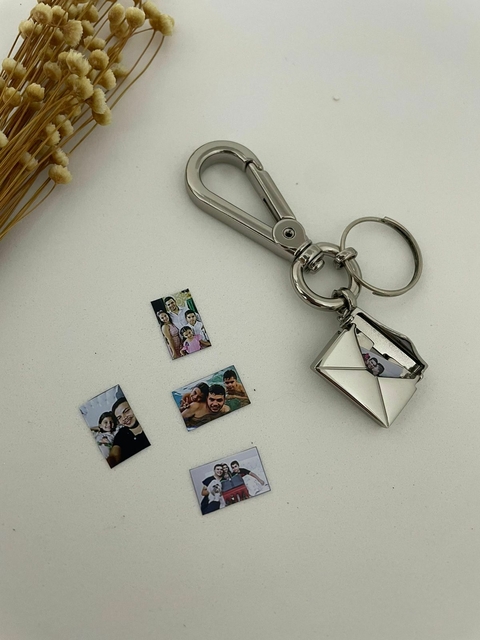 CHAVEIRO RELICARIO CARTINHA PRATA - VERNIZ ITALIANO