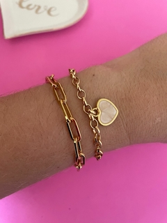 PULSEIRA MAYA CORAÇÃO PÉROLA - VERNIZ ITALIANO na internet