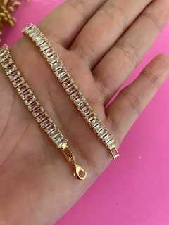 COLAR RIVIERA BAGUETE ZIRCONIA PREMIUM - SEMIJOIA na internet