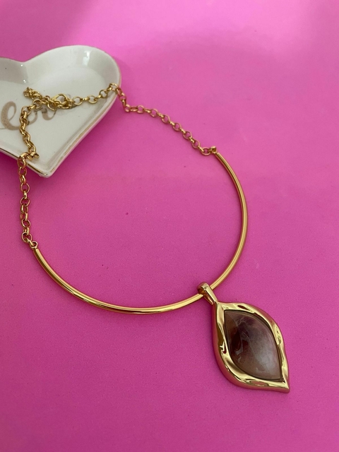 COLAR ARO NATALIA MARMORE - VERNIZ ITALIANO