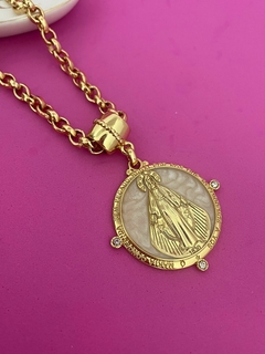 COLAR NOSSA SENHORA DAS GRAÇAS PEROLADO - VERNIZ ITRALIANO - comprar online