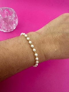 PULSEIRA MARCELLA PÉROLA - FOLHEADO OURO