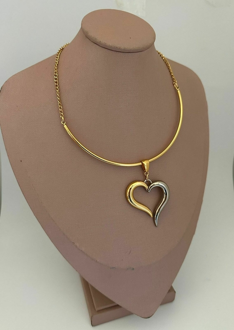 COLAR ARO CORAÇÃO DUOS - VERNIZ ITALIANO