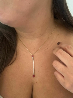 COLAR NÍVEA ZIRCONIA VERMELHA