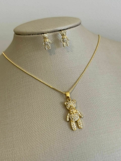 CONJUNTO URSO CRAVEJADO - SEMIJOIA