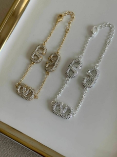 PULSEIRA VALENTINO CRAVEJADA - SEMIJOIA
