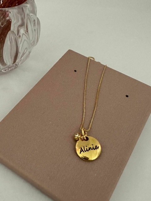 COLAR PERSONALIZADO NOME PONTO DE LUZ - VERNIZ ITALIANO