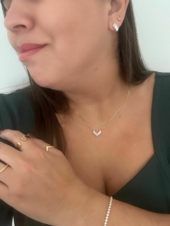CONJUNTO LIDIA ZIRCÔNIA - SEMIJOIA