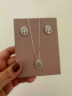 CONJUNTO ÁRVORE DA VIDA PRATA - SEMIJOIA - comprar online
