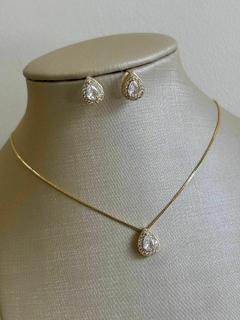 CONJUNTO GOTA C/PEDRARIA - SEMIJOIA