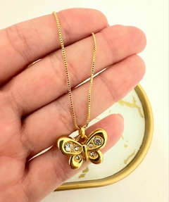 COLAR BORBOLETA - BANHADA NO OURO 18K - comprar online