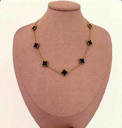 CONJUNTO TREVO PRETO - AÇO INOXIDÁVEL - comprar online