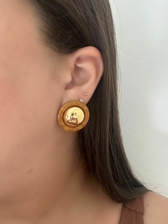 BRINCO DE ESFERA OURO CARAMELO BANHADO NO OURO 18K - VERNIZ ITALIANO - comprar online