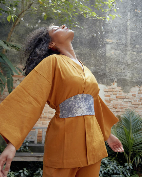 Kimono Caramelo - Coleção Tempo - Luiza Leopoldo