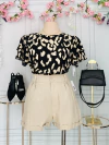 Blusa PLUS de olanes animal print - comprar en línea