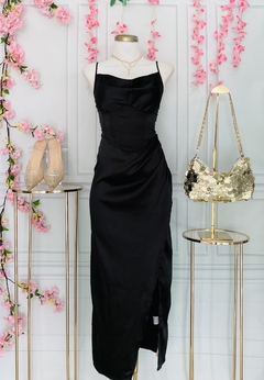 Vestido Satinado de tirantes drapeado semicruzado - comprar en línea