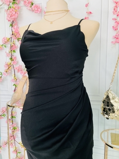 Vestido Plus Satinado de tirantes semicruzado en internet