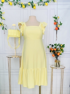 Imagen de Vestido largo amarillo manga de valante