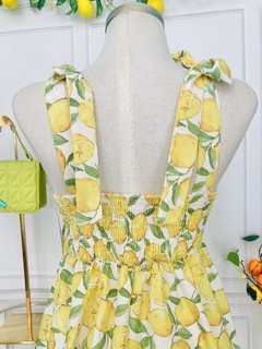 Vestido corto estampado limones tirantes de lazo - AQUA Boutique