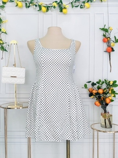 Vestido corto de tirantes estampado lunares - AQUA Boutique