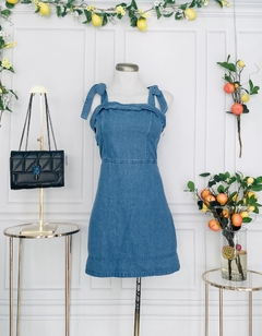 Vestido corto mezclilla tirantes de lazo - comprar en línea