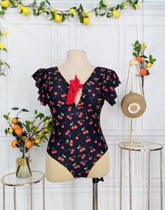 Traje de baño una pieza estampado cerezas en internet