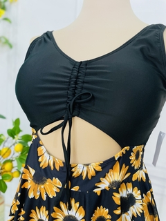 Traje de baño Plus estilo vestidp estampado girasoles - AQUA Boutique
