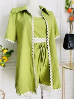 Conjunto de 3 piezas solido con detalle de sigsag - comprar en línea