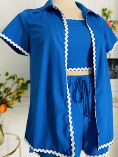 Conjunto de 3 piezas solido con detalle de sigsag - AQUA Boutique