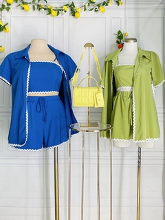 Conjunto de 3 piezas solido con detalle de sigsag - tienda en línea